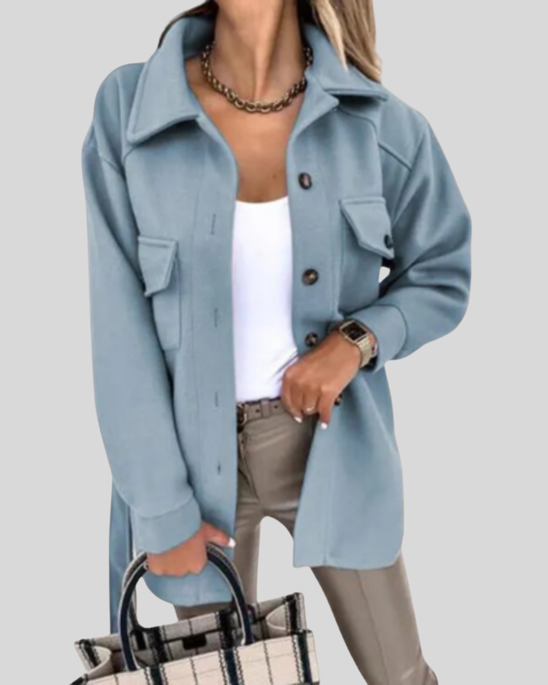 Birgitta | Klassisk kappa med poloknapp