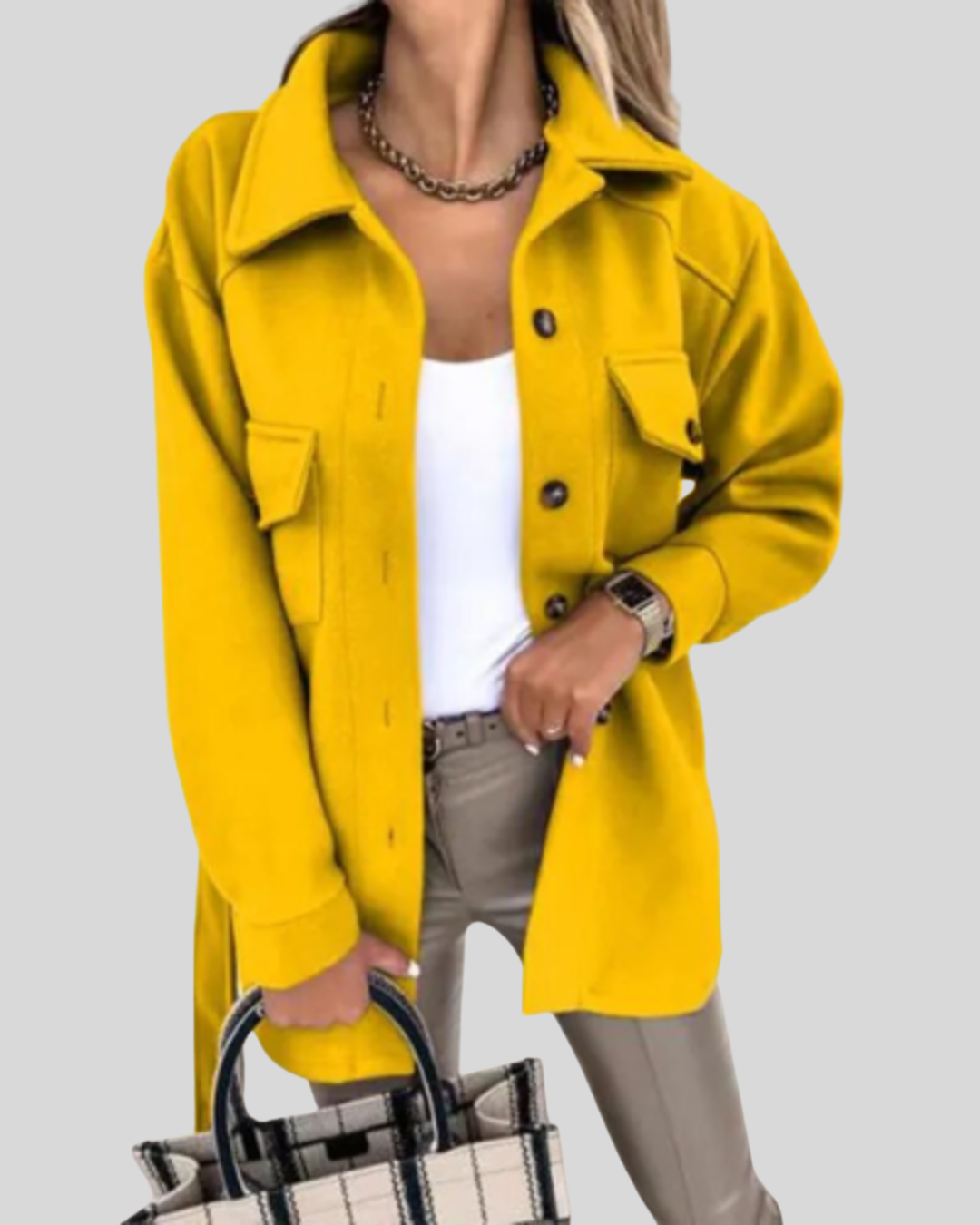 Birgitta | Klassisk kappa med poloknapp